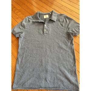 Billy Reid BLUE Collared Polo Shirt Mens MEDIUM Poly Blend (BL100THRIFTY